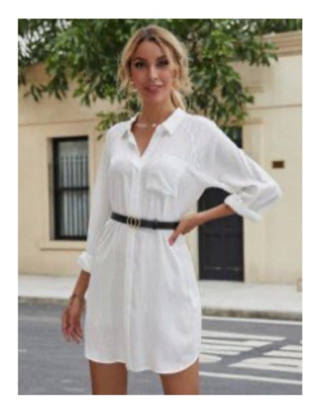 SHEIN White Shirt Mini Dress